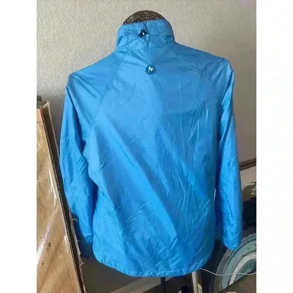 Marmot Womens Blue Raincoat Windbreaker large outdoors hiking camping boating - Picture 6 of 7